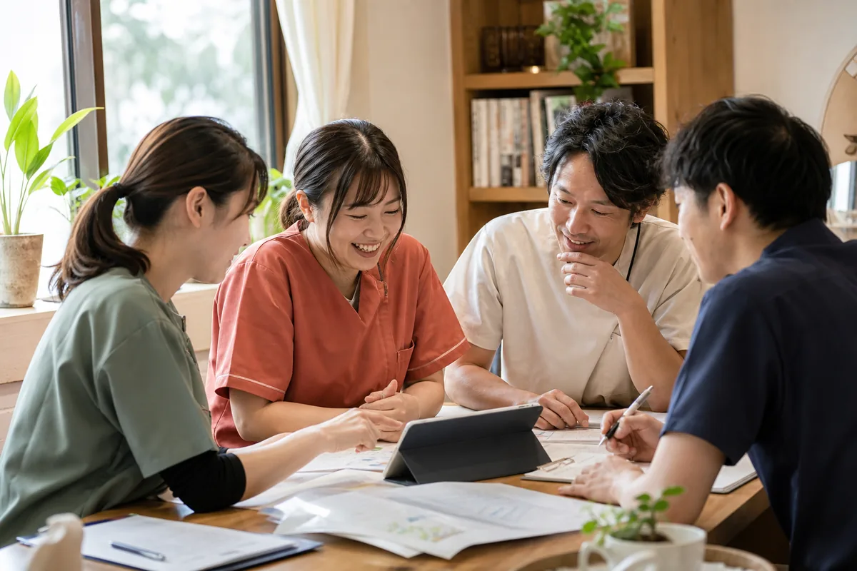話し合うスタッフ