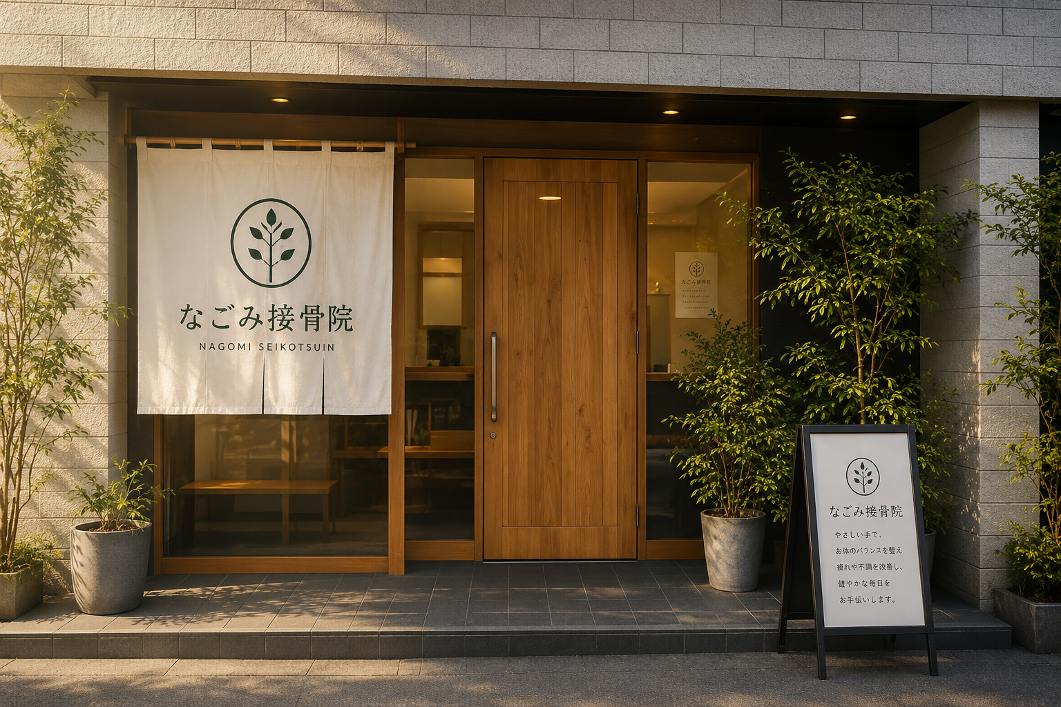 なごみ接骨院のデモLPサムネイル（エントランス）